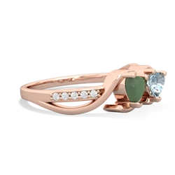 Jade Side By Side 14K Rose Gold ring R3090