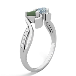 Jade Side By Side 14K White Gold ring R3090