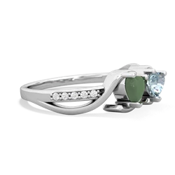 Jade Side By Side 14K White Gold ring R3090