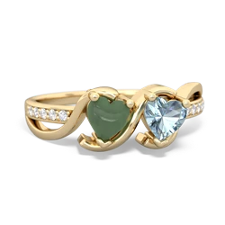 Jade Side By Side 14K Yellow Gold ring R3090