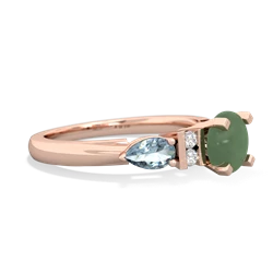 Jade 6Mm Round Eternal Embrace Engagement 14K Rose Gold ring R2005