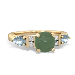 Jade 6Mm Round Eternal Embrace Engagement 14K Yellow Gold ring R2005