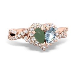 Jade Diamond Twist 'One Heart' 14K Rose Gold ring R2640HRT