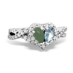 Jade Diamond Twist 'One Heart' 14K White Gold ring R2640HRT