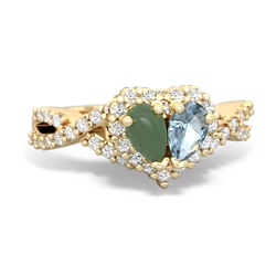 Jade Diamond Twist 'One Heart' 14K Yellow Gold ring R2640HRT