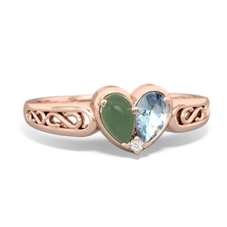 Jade Filligree 'One Heart' 14K Rose Gold ring R5070