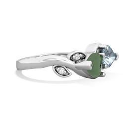 Jade Floral Elegance 14K White Gold ring R5790