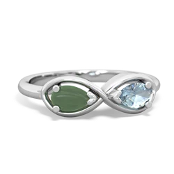 Jade Infinity 14K White Gold ring R5050