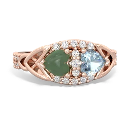 Jade Sparkling Celtic Knot 14K Rose Gold ring R2645