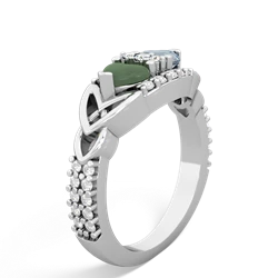 Jade Sparkling Celtic Knot 14K White Gold ring R2645