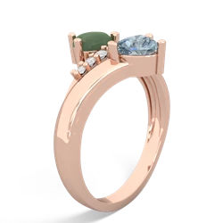 Jade Heart To Heart 14K Rose Gold ring R2064