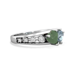 Jade Heart To Heart 14K White Gold ring R3342