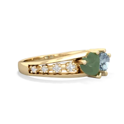 Jade Heart To Heart 14K Yellow Gold ring R3342