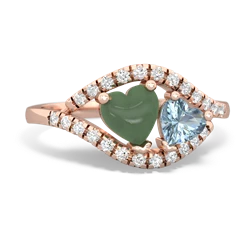 Jade Mother And Child 14K Rose Gold ring R3010