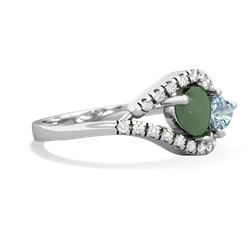 Jade Mother And Child 14K White Gold ring R3010