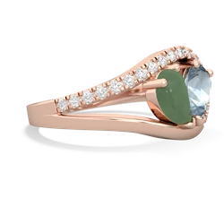 Jade Nestled Heart Keepsake 14K Rose Gold ring R5650