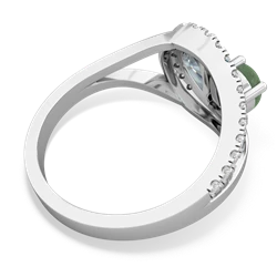 Jade Nestled Heart Keepsake 14K White Gold ring R5650