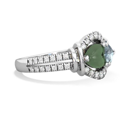 Jade Art-Deco Keepsake 14K White Gold ring R5630