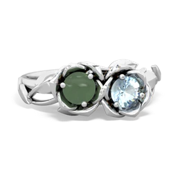 Jade Rose Garden 14K White Gold ring R5510