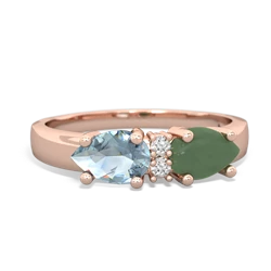 Jade Pear Bowtie 14K Rose Gold ring R0865