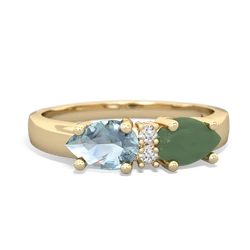 Jade Pear Bowtie 14K Yellow Gold ring R0865