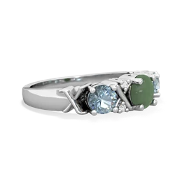 Jade Hugs And Kisses 14K White Gold ring R5016