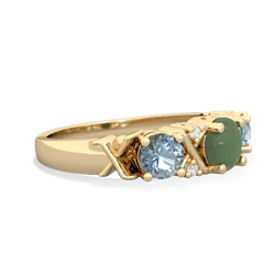 Jade Hugs And Kisses 14K Yellow Gold ring R5016