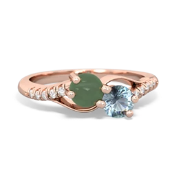 Jade Infinity Pave Two Stone 14K Rose Gold ring R5285