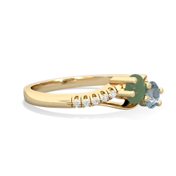 Jade Infinity Pave Two Stone 14K Yellow Gold ring R5285