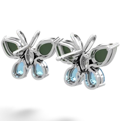 Jade Butterfly 14K White Gold earrings E2215