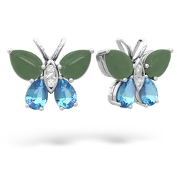Jade Butterfly 14K White Gold earrings E2215