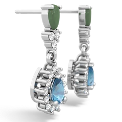 Jade Halo Pear Dangle 14K White Gold earrings E1882