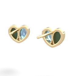 Jade 'Our Heart' 14K Yellow Gold earrings E5072