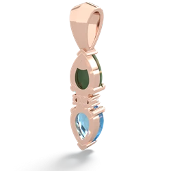Jade Bowtie Drop 14K Rose Gold pendant P0865