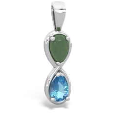 Jade Infinity 14K White Gold pendant P5050