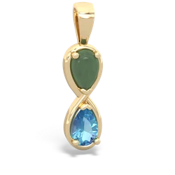 Jade Infinity 14K Yellow Gold pendant P5050