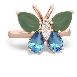 Jade Butterfly 14K Rose Gold ring R2215