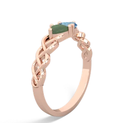 Jade Heart To Heart Braid 14K Rose Gold ring R5870
