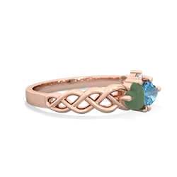 Jade Heart To Heart Braid 14K Rose Gold ring R5870