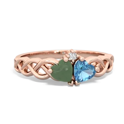 Jade Heart To Heart Braid 14K Rose Gold ring R5870