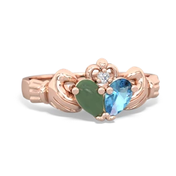 Jade 'Our Heart' Claddagh 14K Rose Gold ring R2388