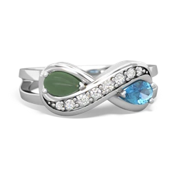 Jade Diamond Infinity 14K White Gold ring R5390