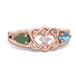 Jade Hearts Intertwined 14K Rose Gold ring R5880