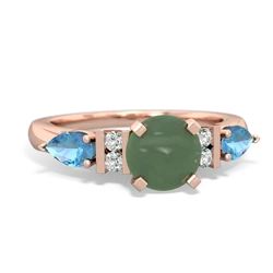 Jade 6Mm Round Eternal Embrace Engagement 14K Rose Gold ring R2005