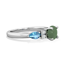 Jade 6Mm Round Eternal Embrace Engagement 14K White Gold ring R2005