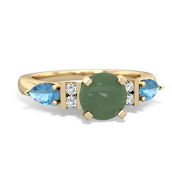 Jade 6Mm Round Eternal Embrace Engagement 14K Yellow Gold ring R2005