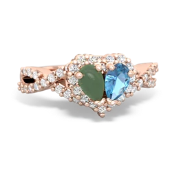 Jade Diamond Twist 'One Heart' 14K Rose Gold ring R2640HRT