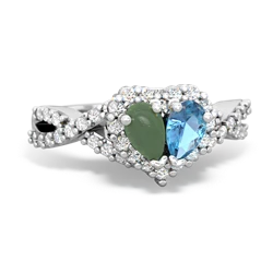 Jade Diamond Twist 'One Heart' 14K White Gold ring R2640HRT