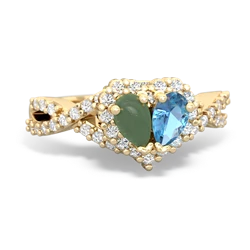 Jade Diamond Twist 'One Heart' 14K Yellow Gold ring R2640HRT