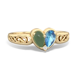 Jade Filligree 'One Heart' 14K Yellow Gold ring R5070